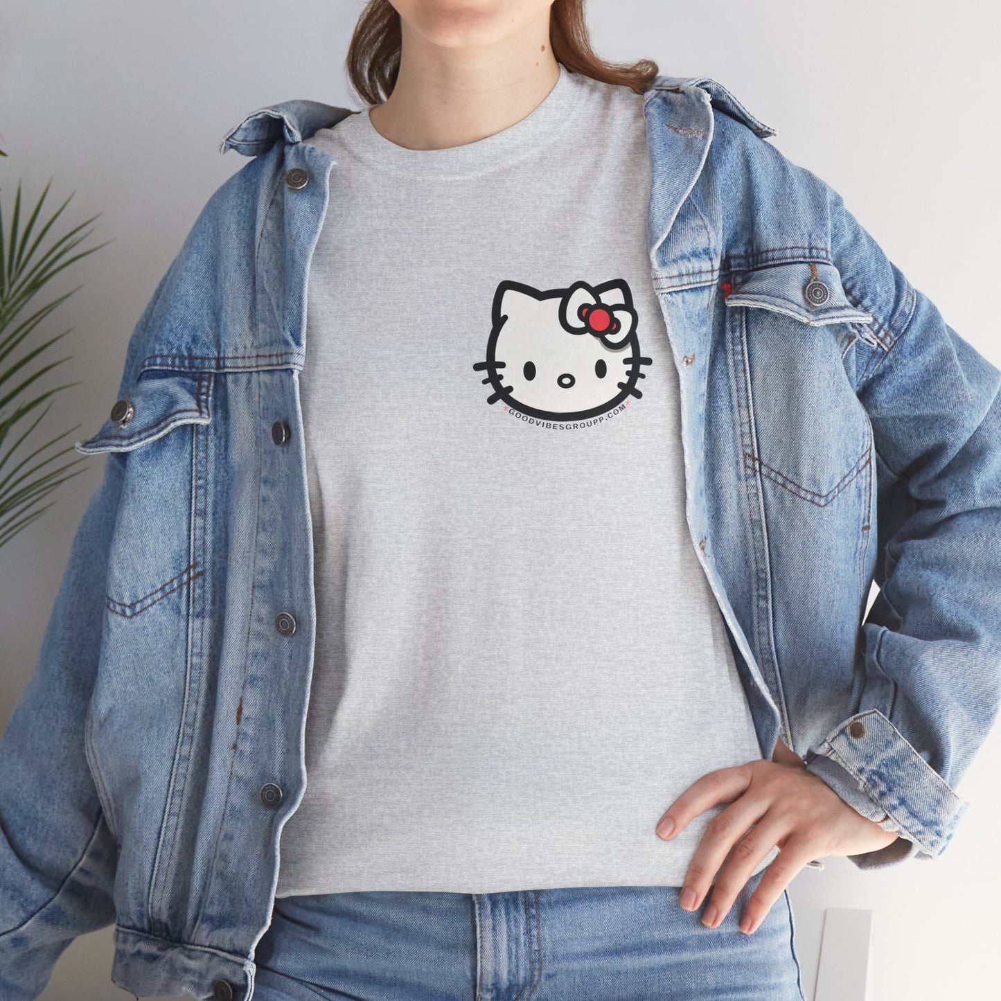 Bow Cat Unisex Heavy Cotton Tee