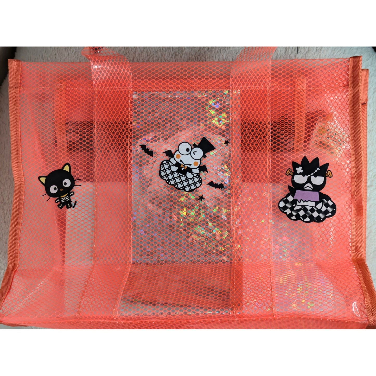 Sanrio-Inspired Clear Tote Bag with Holographic Inserts