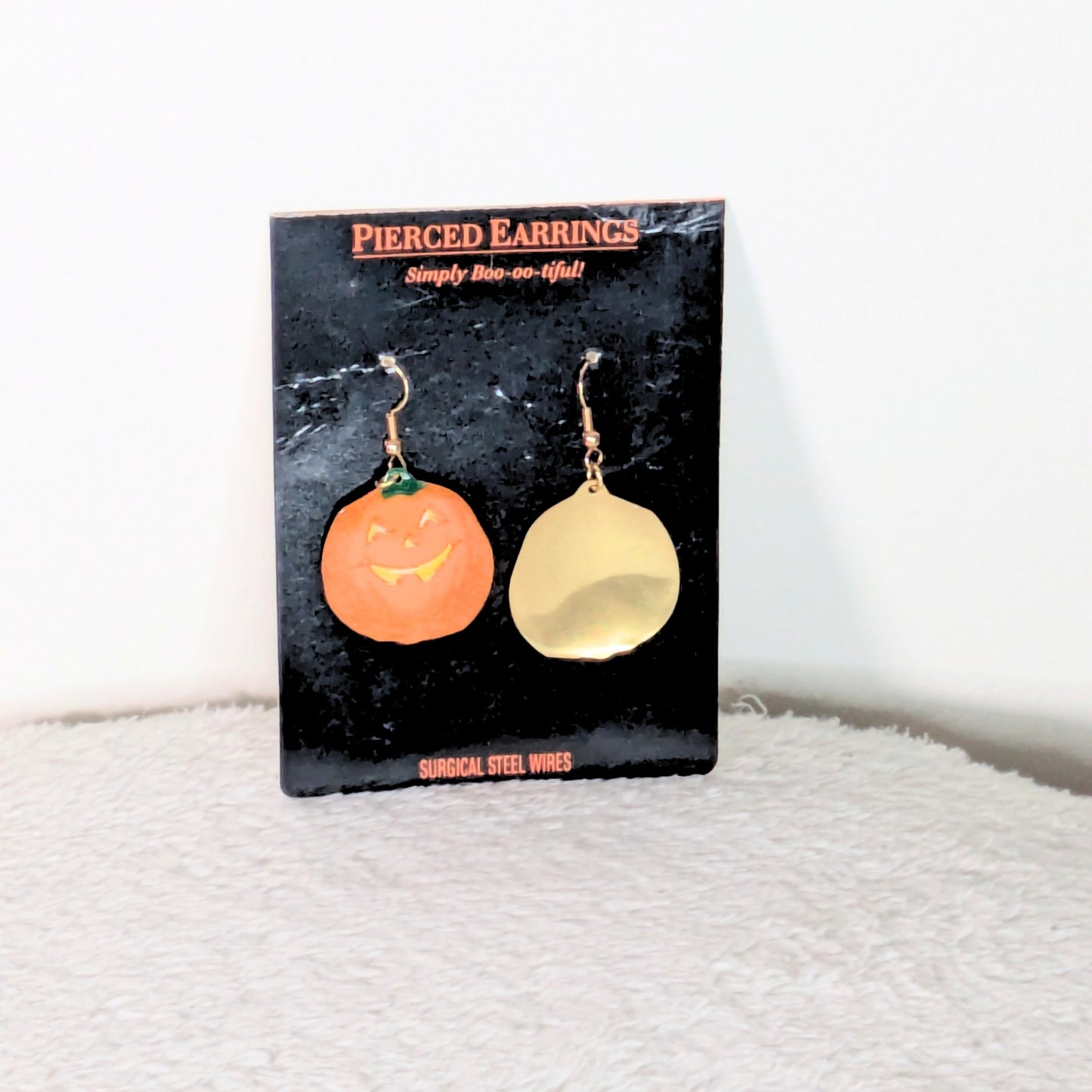 Smiling Pumpkin Jack-O'-Lantern Dangle Earrings 🎃