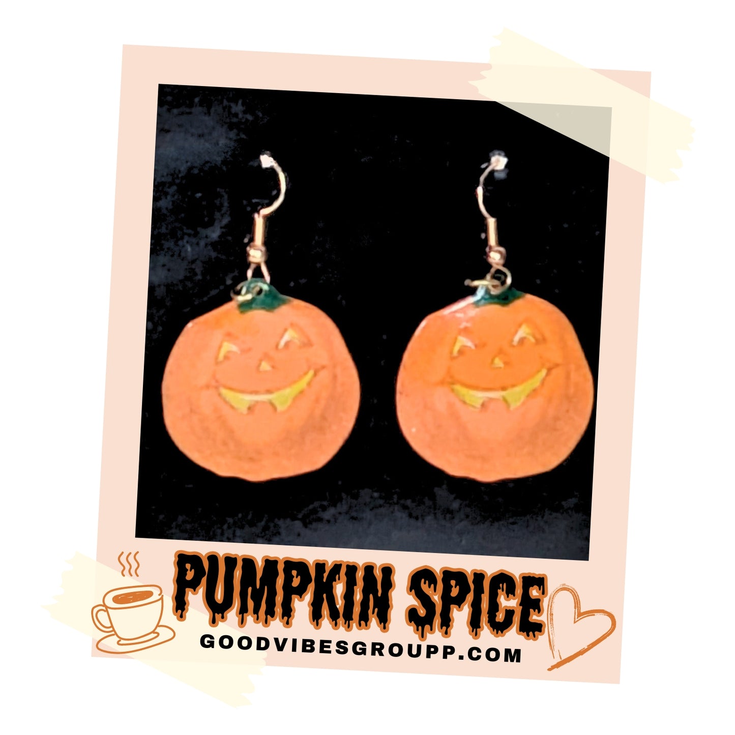 Smiling Pumpkin Jack-O'-Lantern Dangle Earrings 🎃