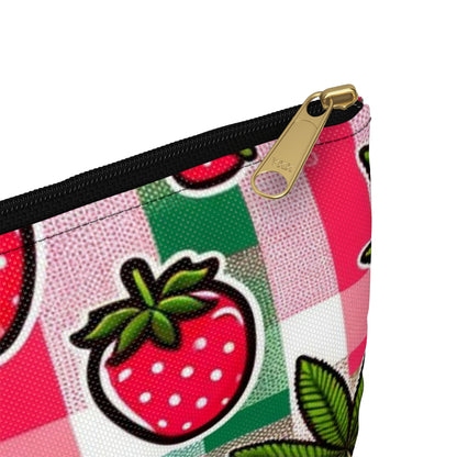 Strawberry Kitty Zip Bag