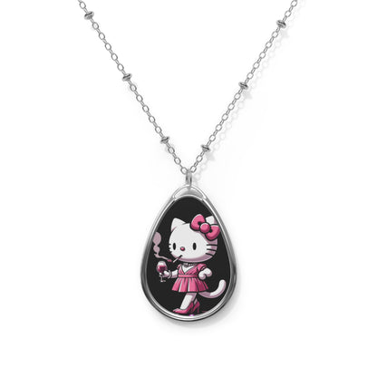 Pink Kitty Queen Necklace - Cannabis Culture - Black & Pink - Jewelry Accessories - Personalization is FREE! Hello Kitty Inspired Unique Art