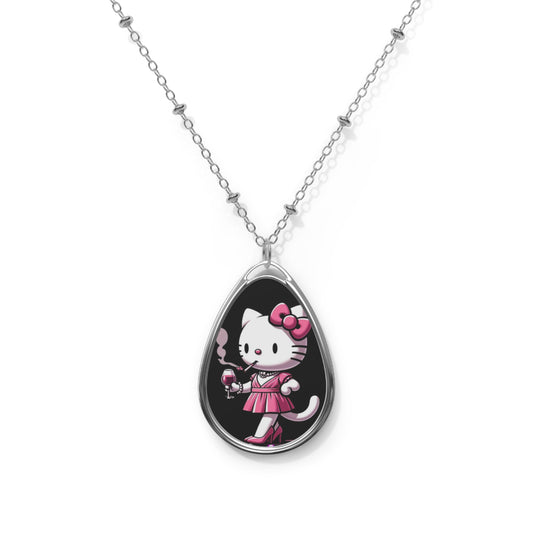 Pink Kitty Queen Necklace - Cannabis Culture - Black & Pink - Jewelry Accessories - Personalization is FREE! Hello Kitty Inspired Unique Art