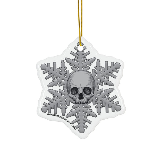 Gray Skull Snowflake Christmas Ornament 1pc, 3pcs, 5pcs, or 10pcs