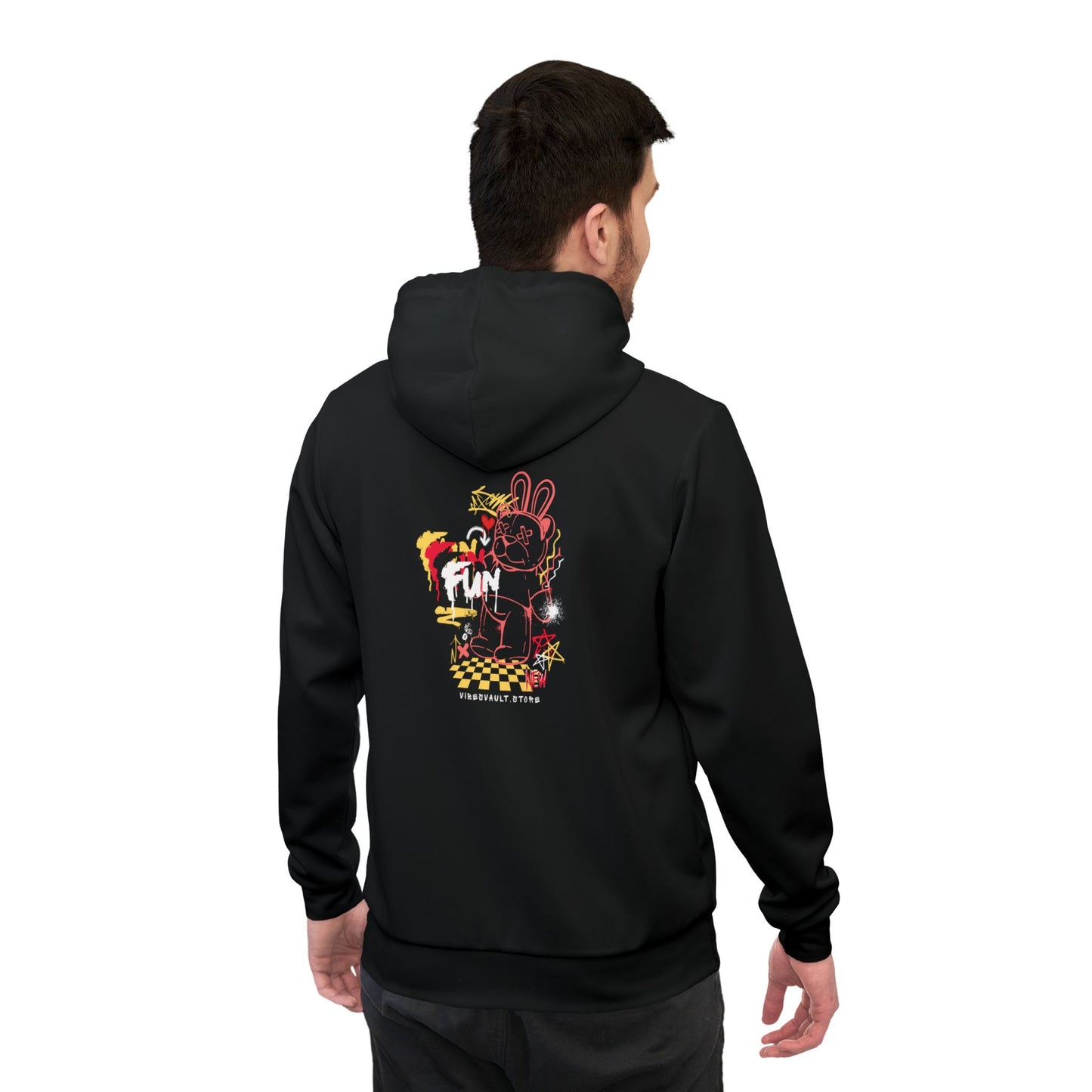 Dead Teddy Bear Graffiti Hoodie with Stars