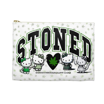 Stoned Kitty Zip Bag White