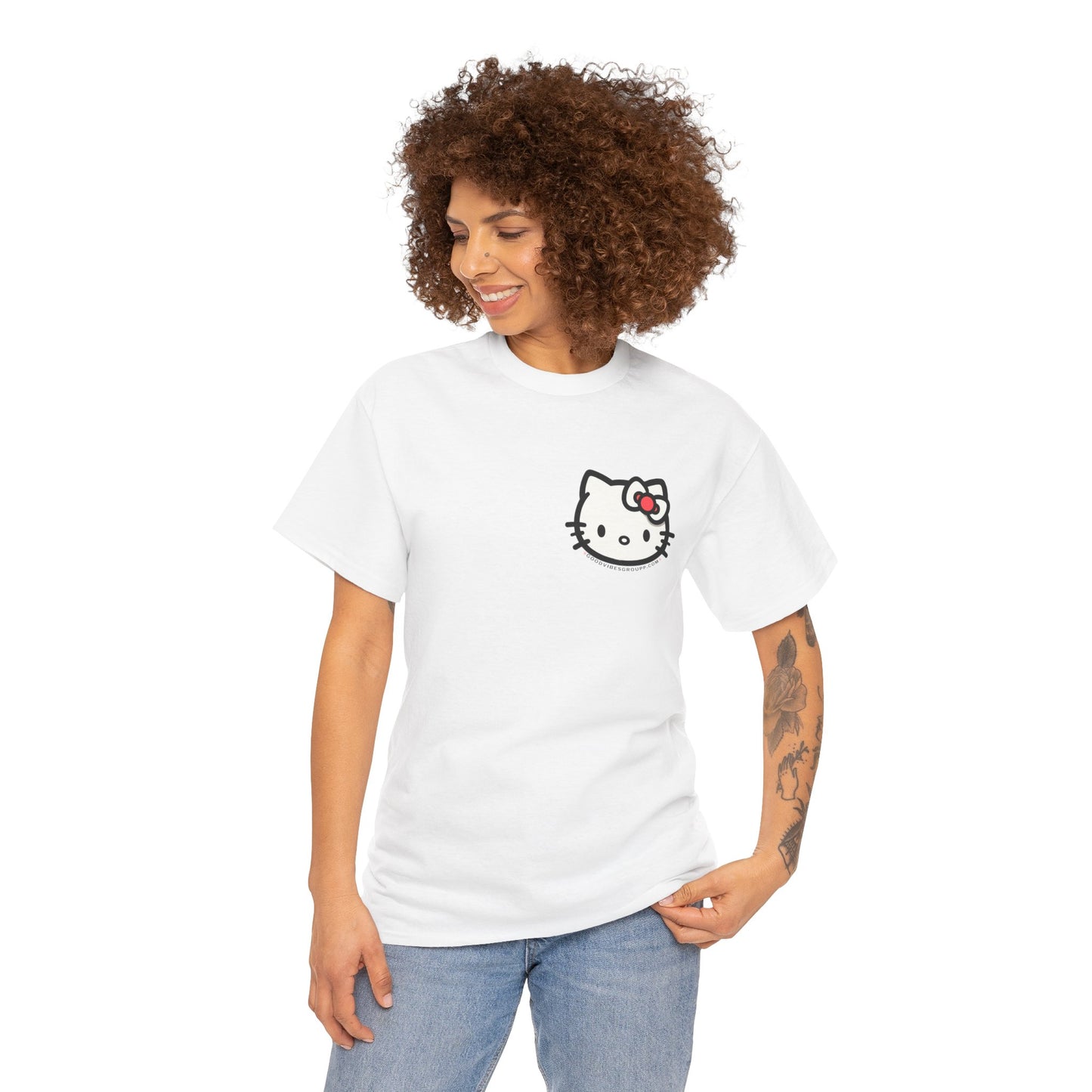 Bow Cat Unisex Heavy Cotton Tee