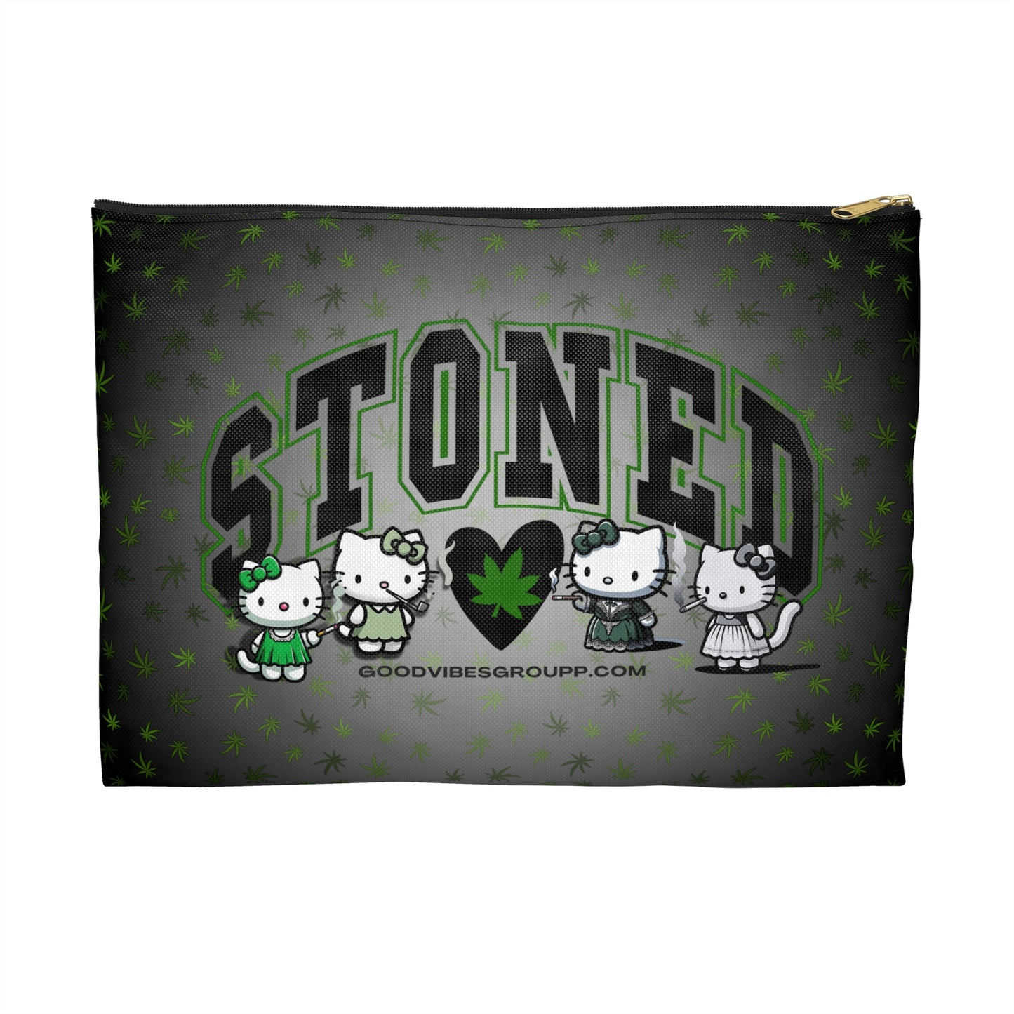 Stoned Kitty Zip Bag Black