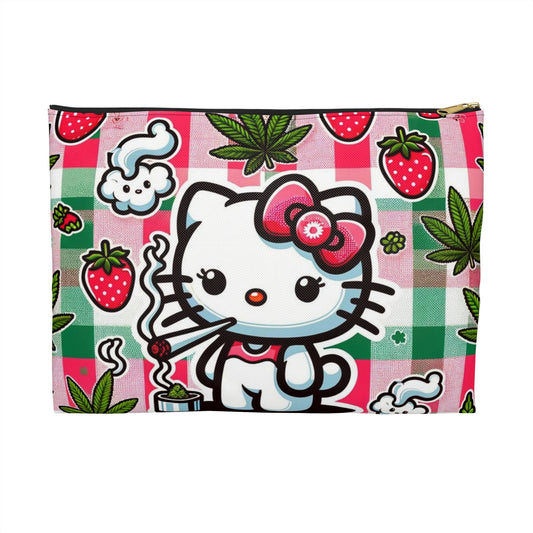 Strawberry Kitty Zip Bag