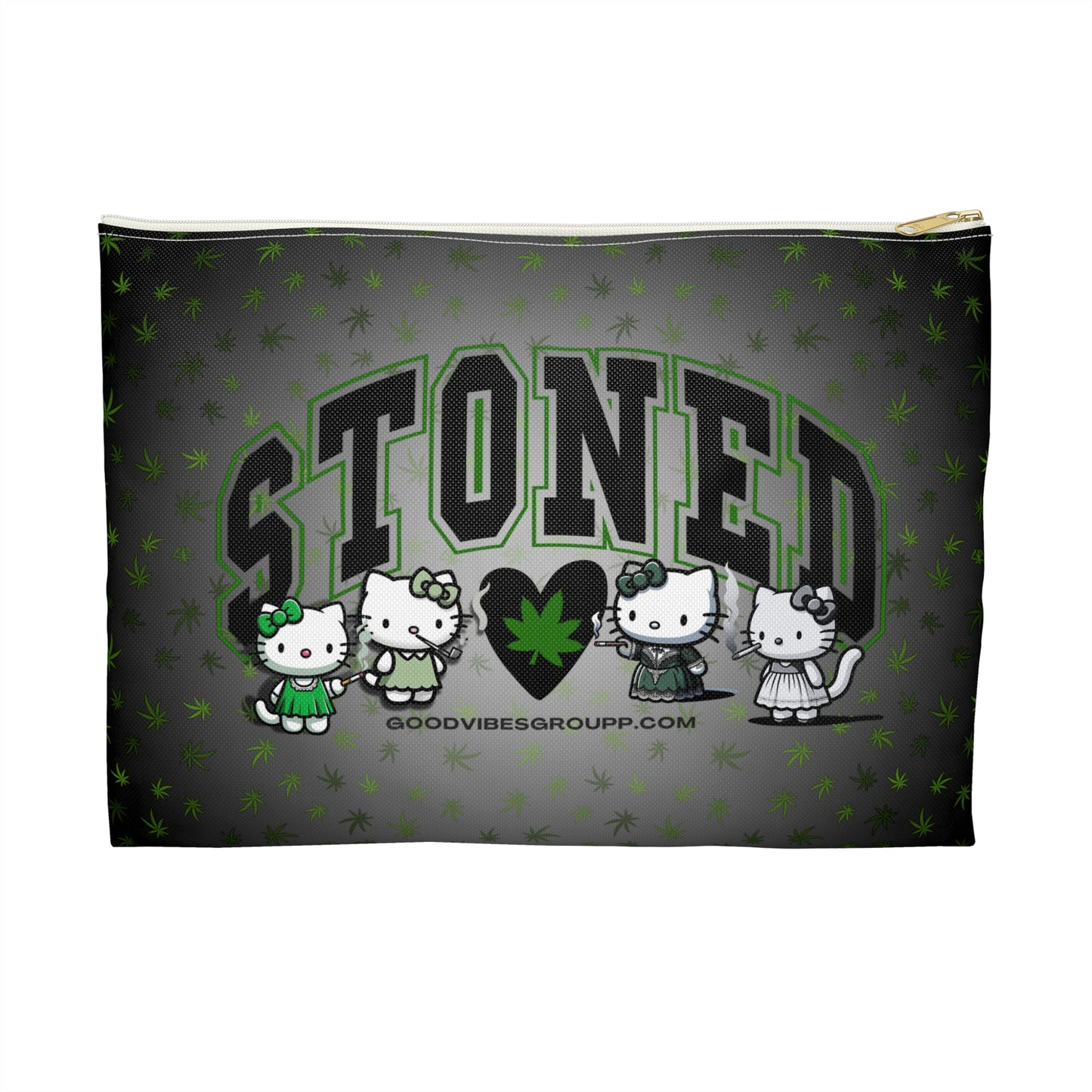 Stoned Kitty Zip Bag Black