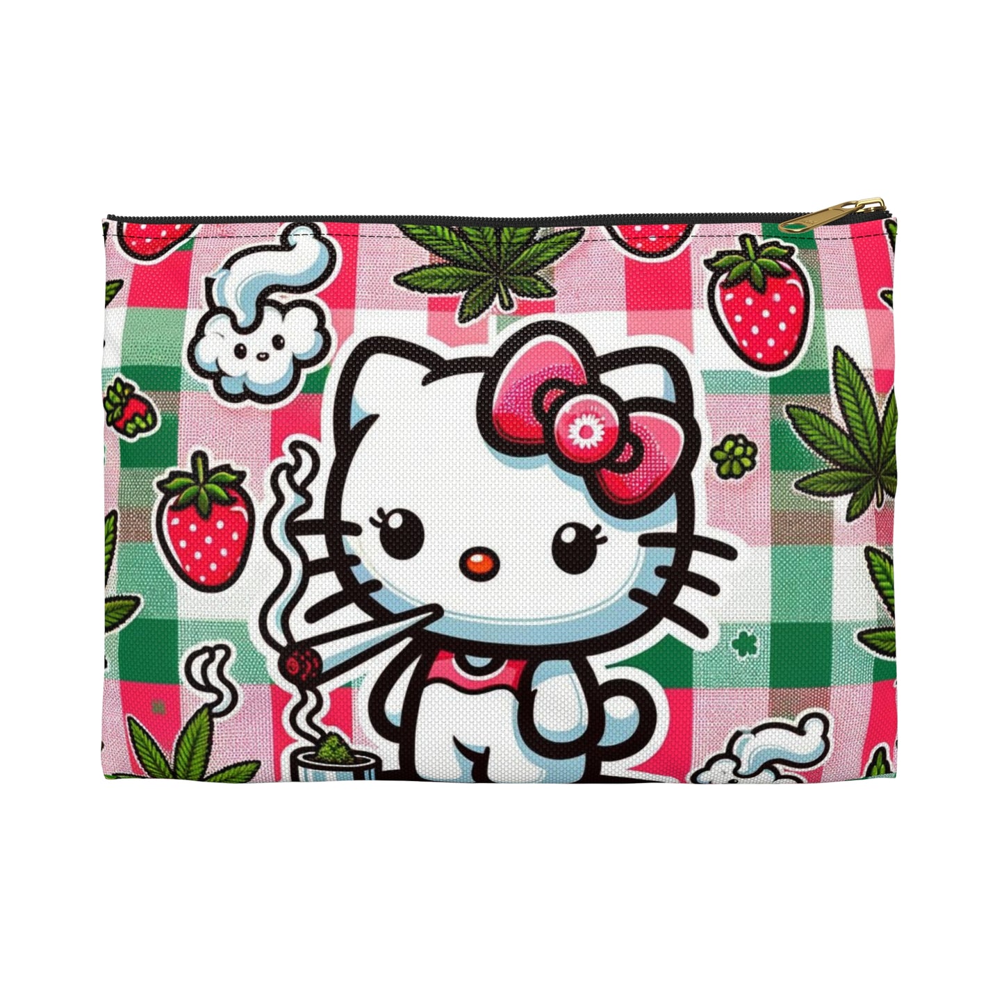 Strawberry Kitty Zip Bag