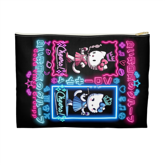 Neon Kitty Zip Bag