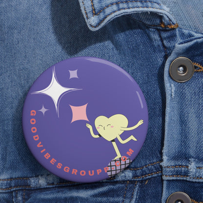 Good Vibes Heart Stars Pin Buttons