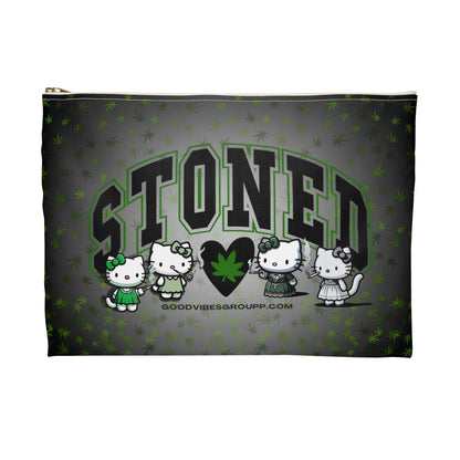 Stoned Kitty Zip Bag Black