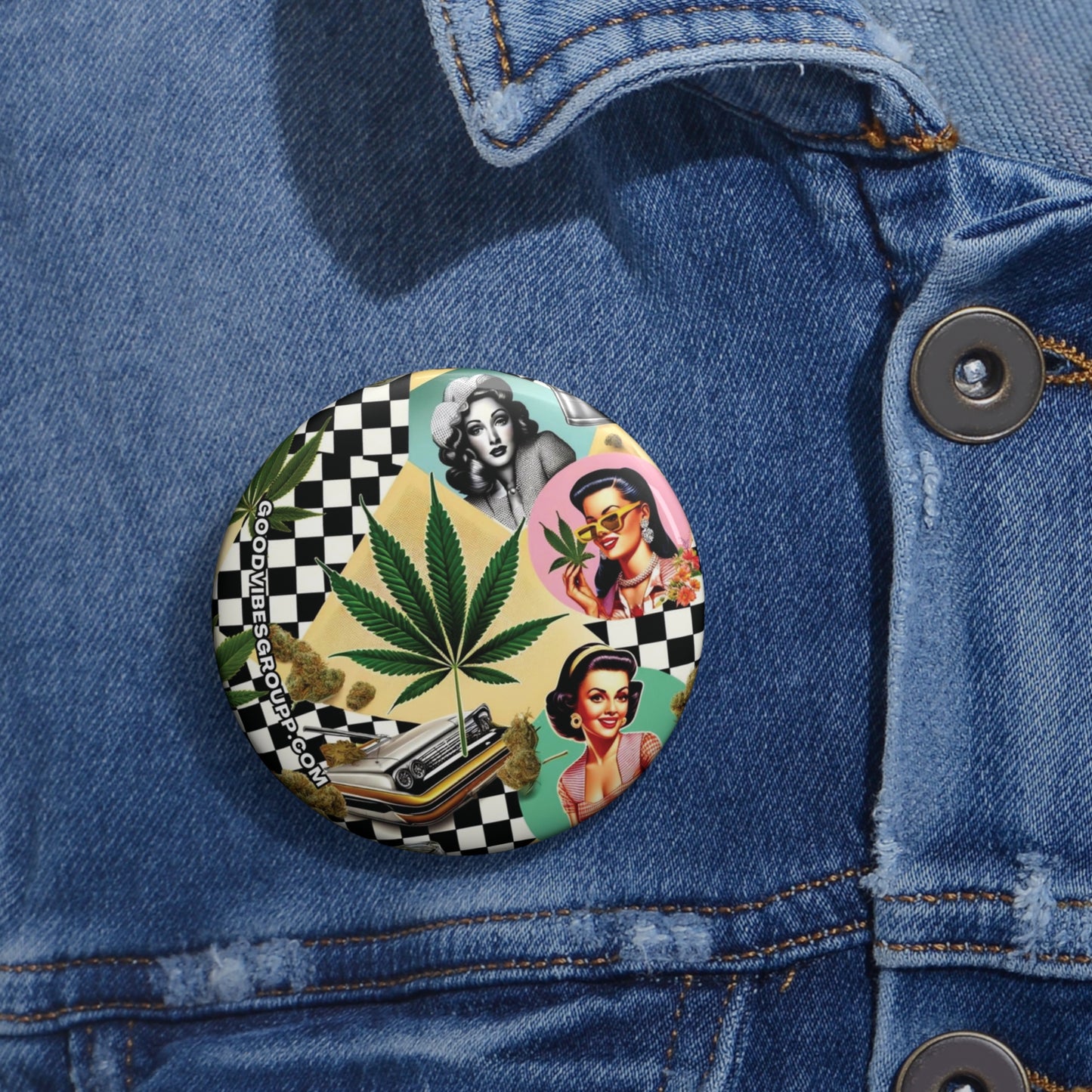 50s Pinup Weed Pin