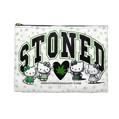 Stoned Kitty Zip Bag White