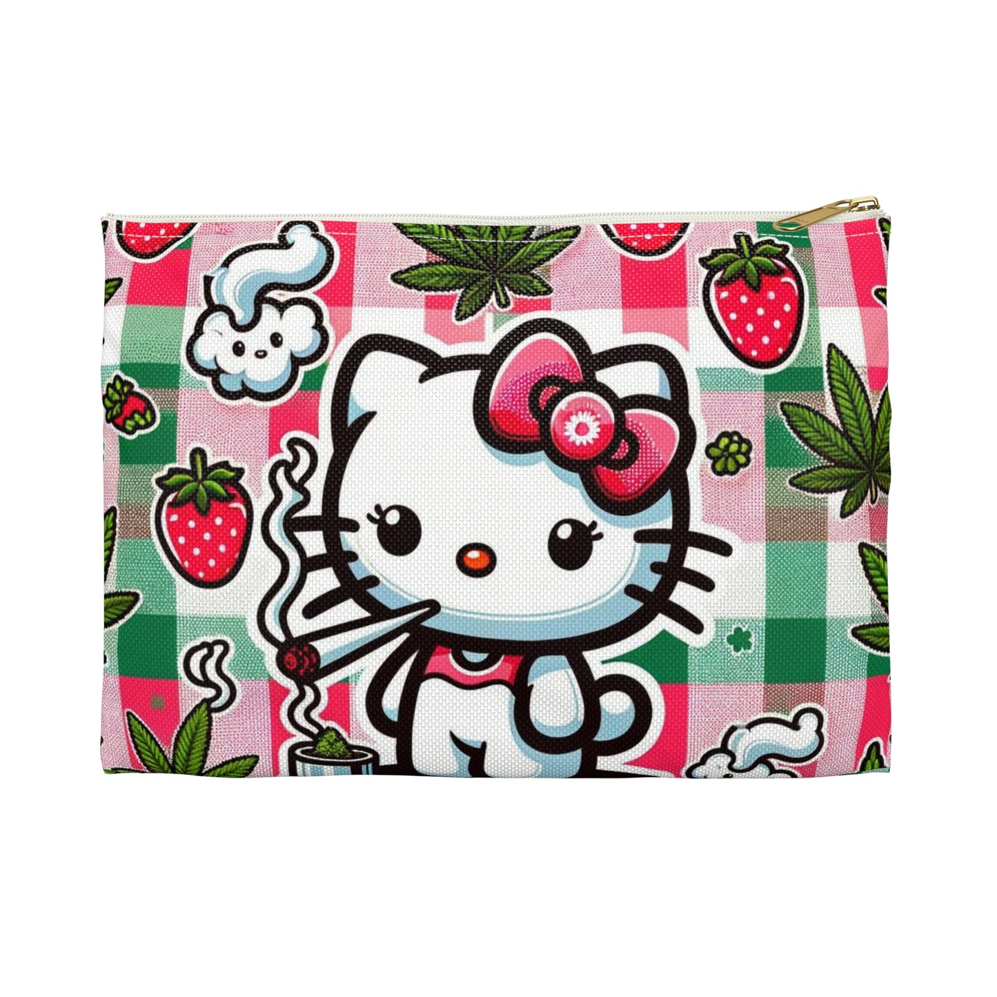 Strawberry Kitty Zip Bag