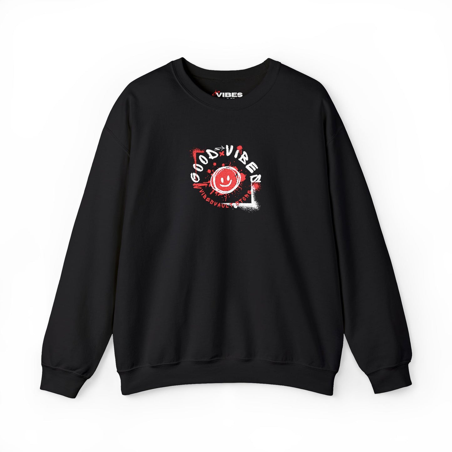 Smile Good Vibes Sweatshirt Unisex Heavy Crewneck