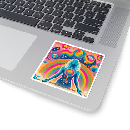 Rainbow Princess Sticker - Kiss-Cut Sticker - Kesha Rainbow Album - Space Planet Star Heart - Body Positivity - Vinyl Stickers