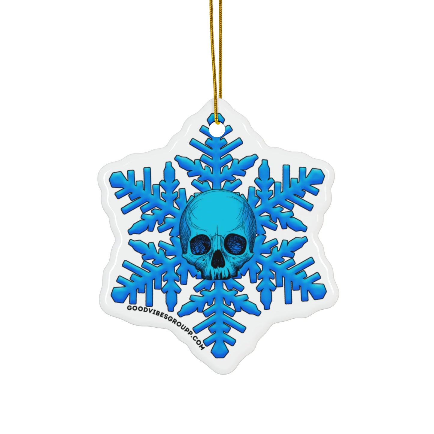 Blue Skull Snowflake Christmas Ornament 1pc, 3pcs, 5pcs, or 10pcs