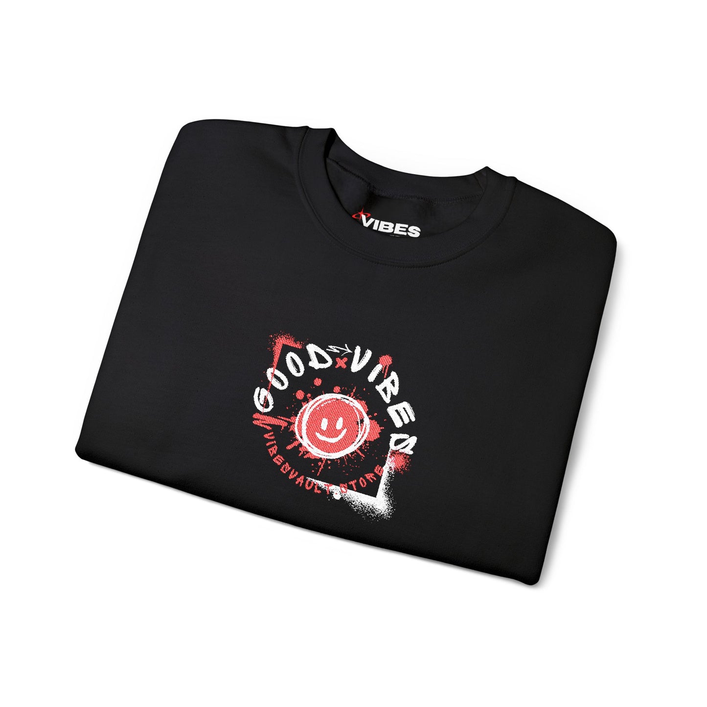 Smile Good Vibes Sweatshirt Unisex Heavy Crewneck