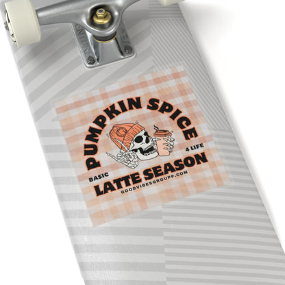 Skeleton Pumpkin Spice Latte Stickers Orange ☕️