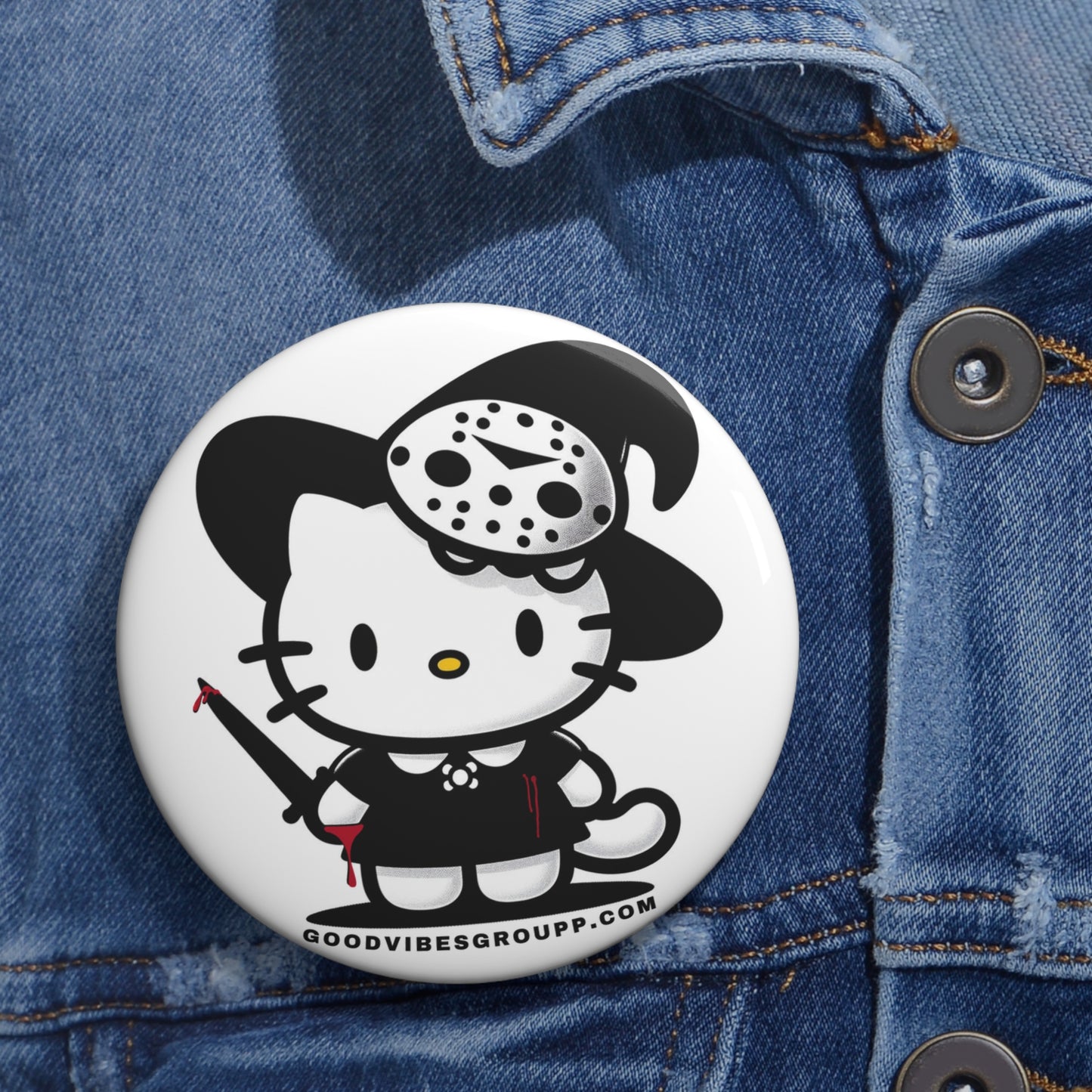 Killer Kitty Pin Buttons