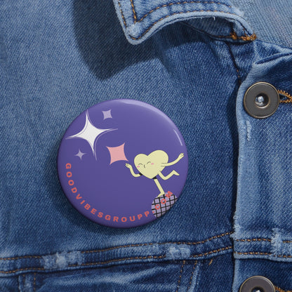 Good Vibes Heart Stars Pin Buttons