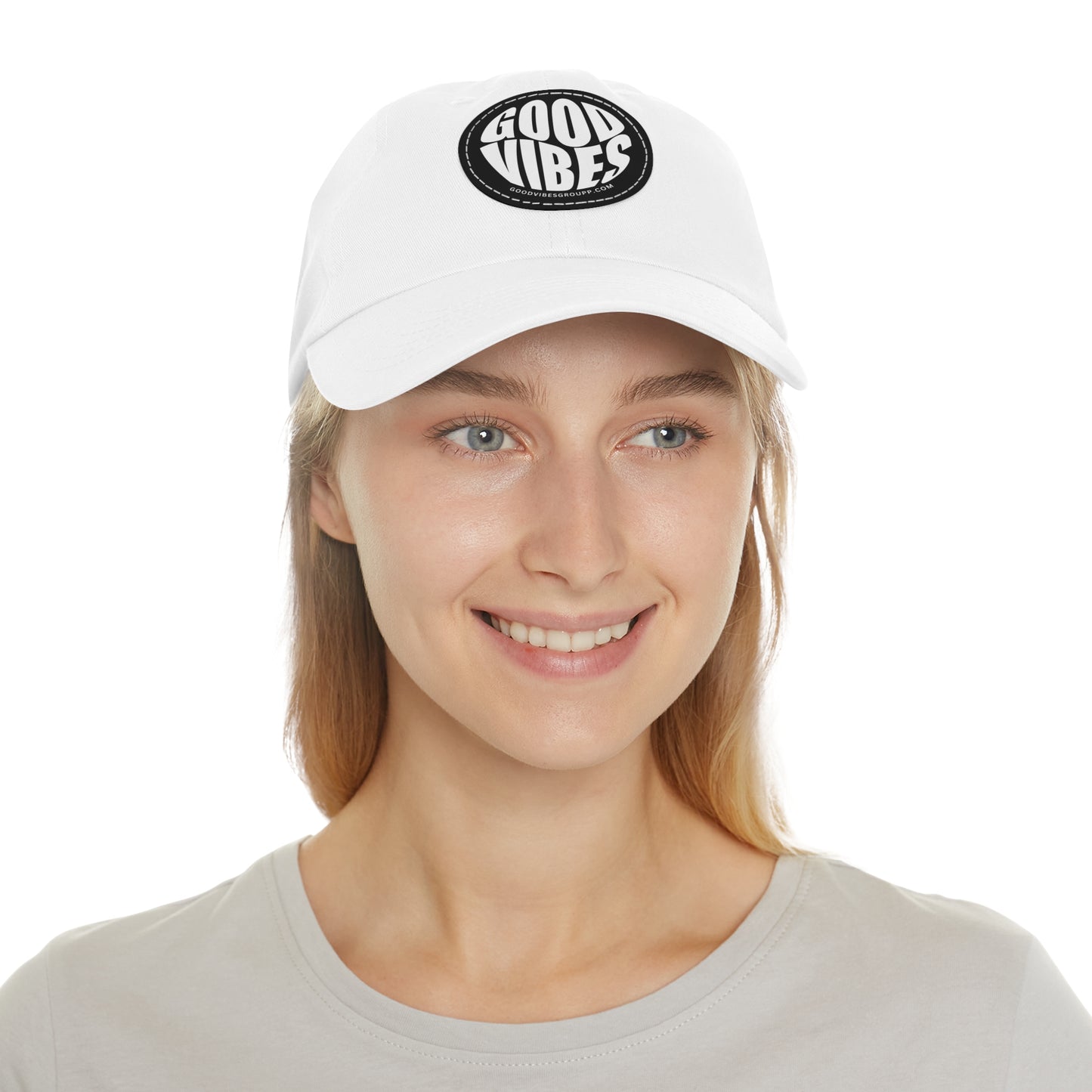 Good Vibes Leather Patch Baseball Cap