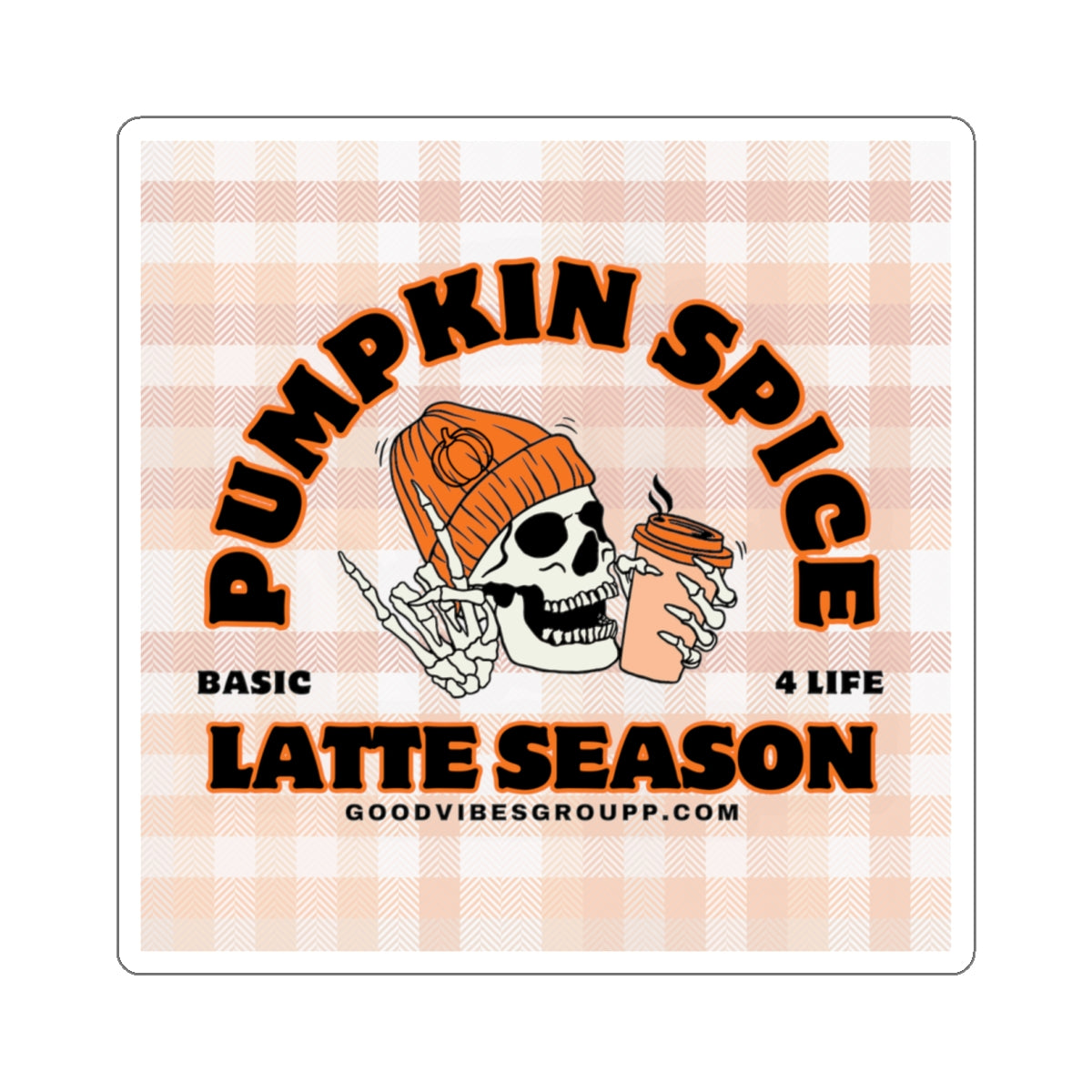 Skeleton Pumpkin Spice Latte Stickers Orange ☕️