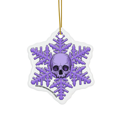 Purple Skull Snowflake Christmas Ornament 1pc, 3pcs, 5pcs, or 10pcs