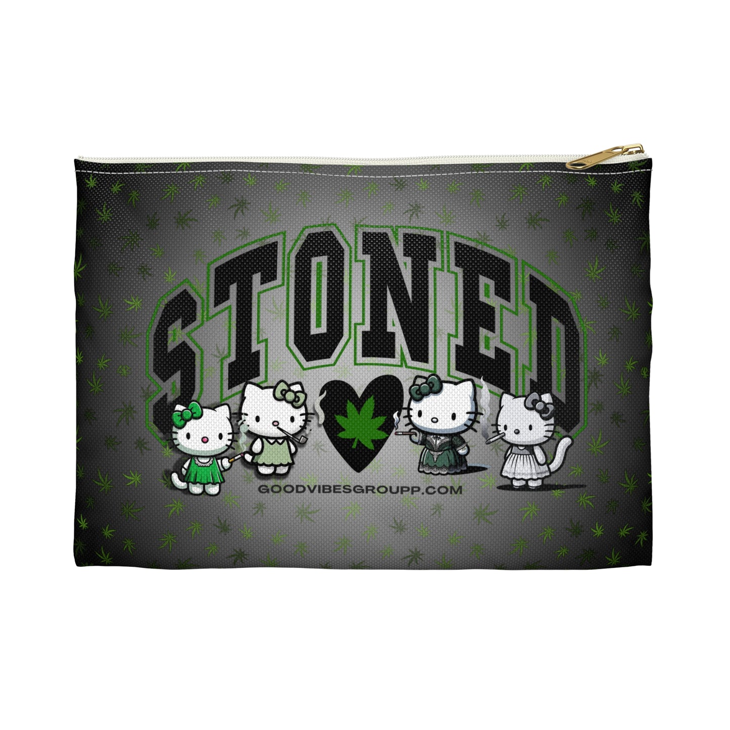 Stoned Kitty Zip Bag Black