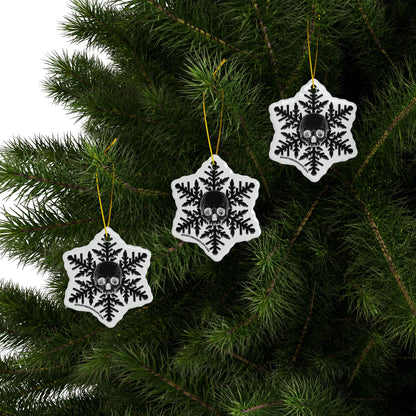 Black Skull Snowflake Christmas Ornament 1pc, 3pcs, 5pcs, or 10pcs