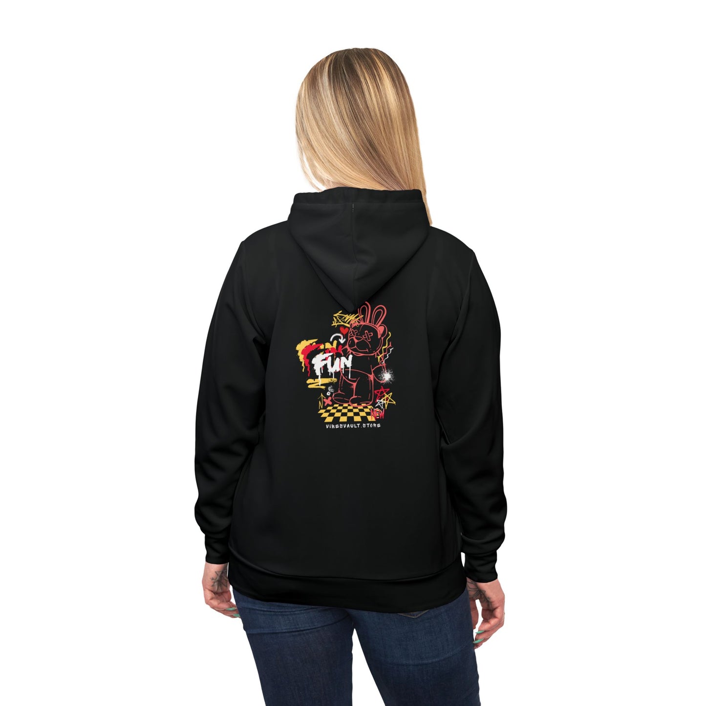 Dead Teddy Bear Graffiti Hoodie with Stars