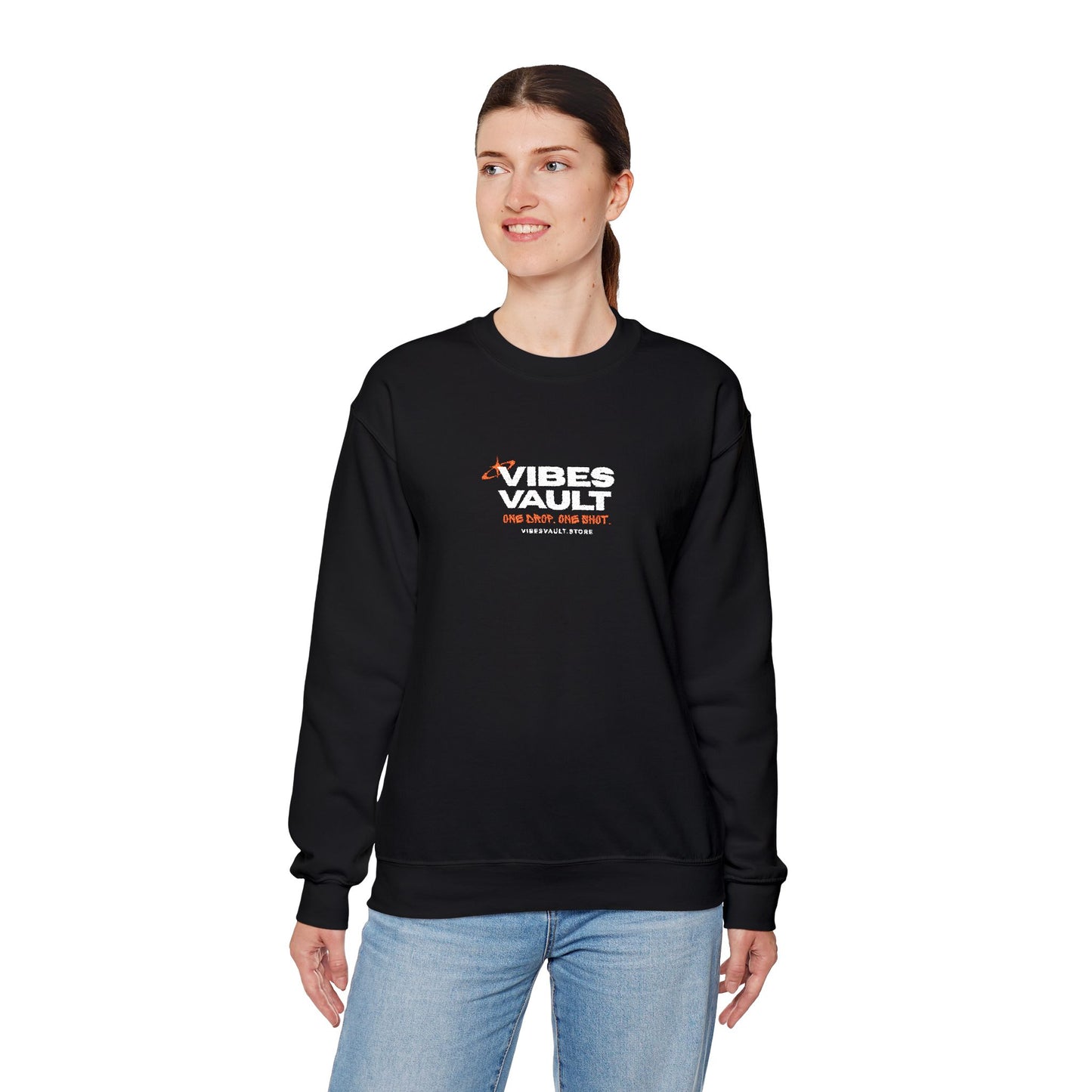 Vibes Vault Logo Sweatshirt with Starburst Unisex Heavy Crewneck