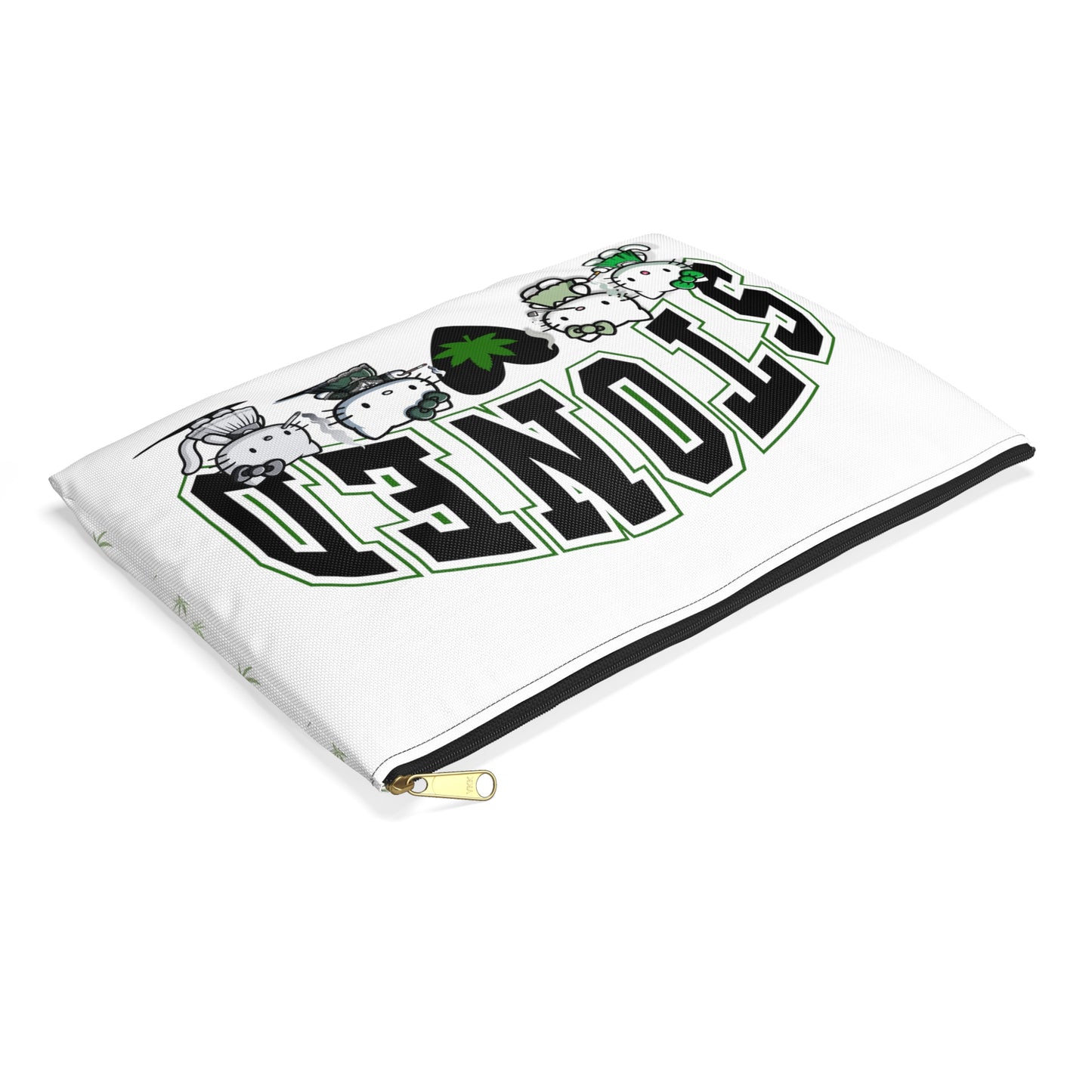 Stoned Kitty Zip Bag White