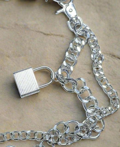 🔗 Heavy Lock Silver Metal Chains