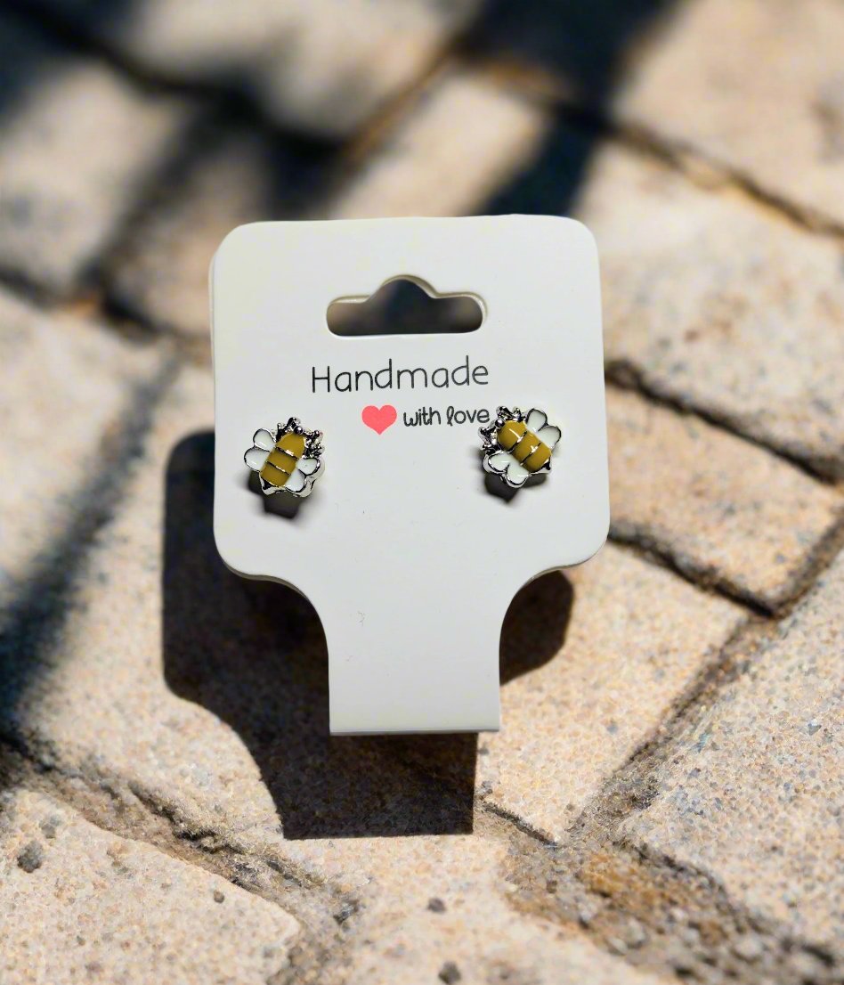 🐝 Cute Yellow Bumblebee Earrings Set