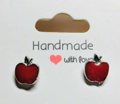 Red Apple Stud Earrings 🍎