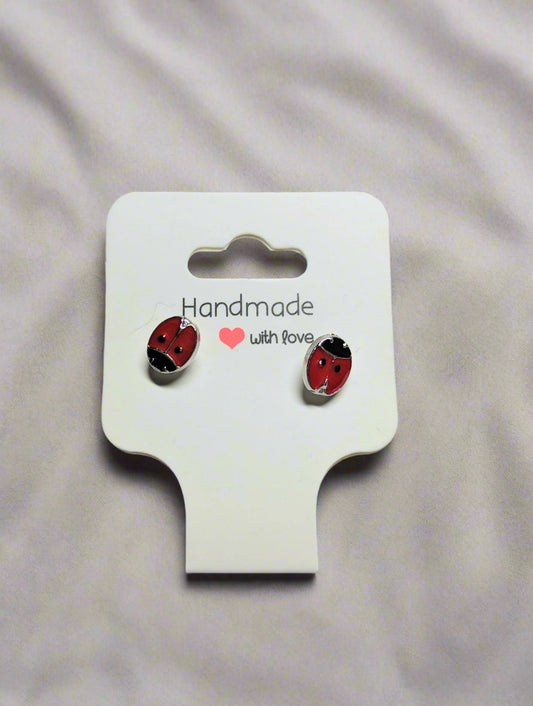 🐞 Red Ladybug Stud Earrings