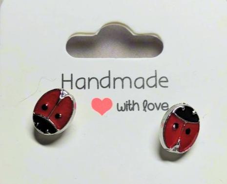 🐞 Red Ladybug Stud Earrings