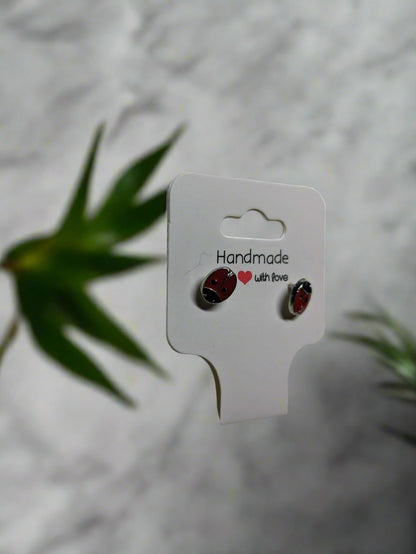 🐞 Red Ladybug Stud Earrings