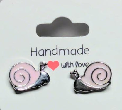 🐌 Cute Pink Snails Stud Earrings