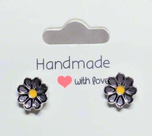 Purple Flower Stud Earrings