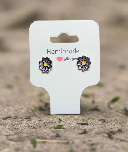 Purple Flower Stud Earrings