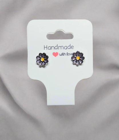 Purple Flower Stud Earrings