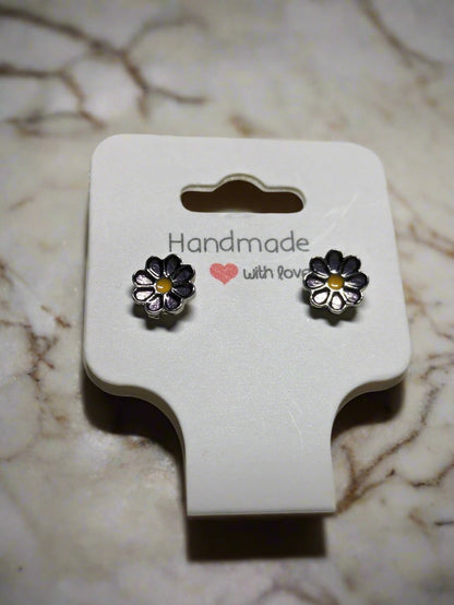 Purple Flower Stud Earrings