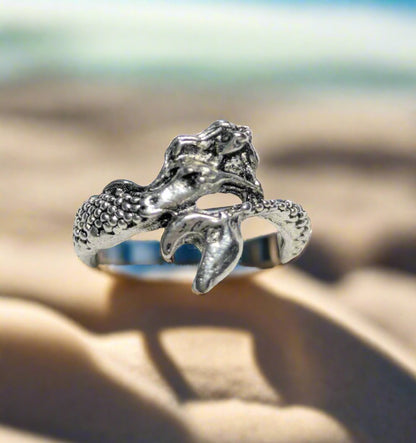 Silver-Colored Mermaid Wrap Ring 🌊