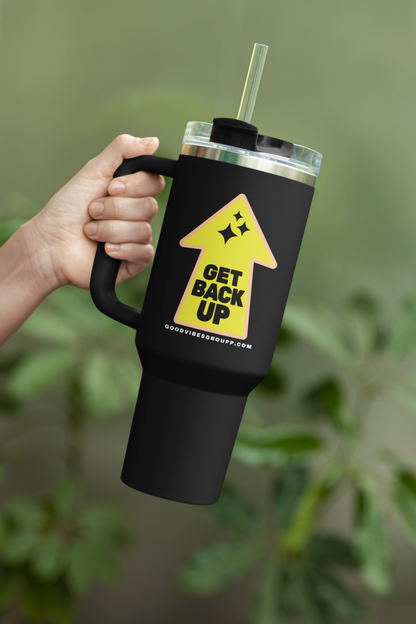 Get Back Up Stainless Steel Travel Mug, 40oz with Handle