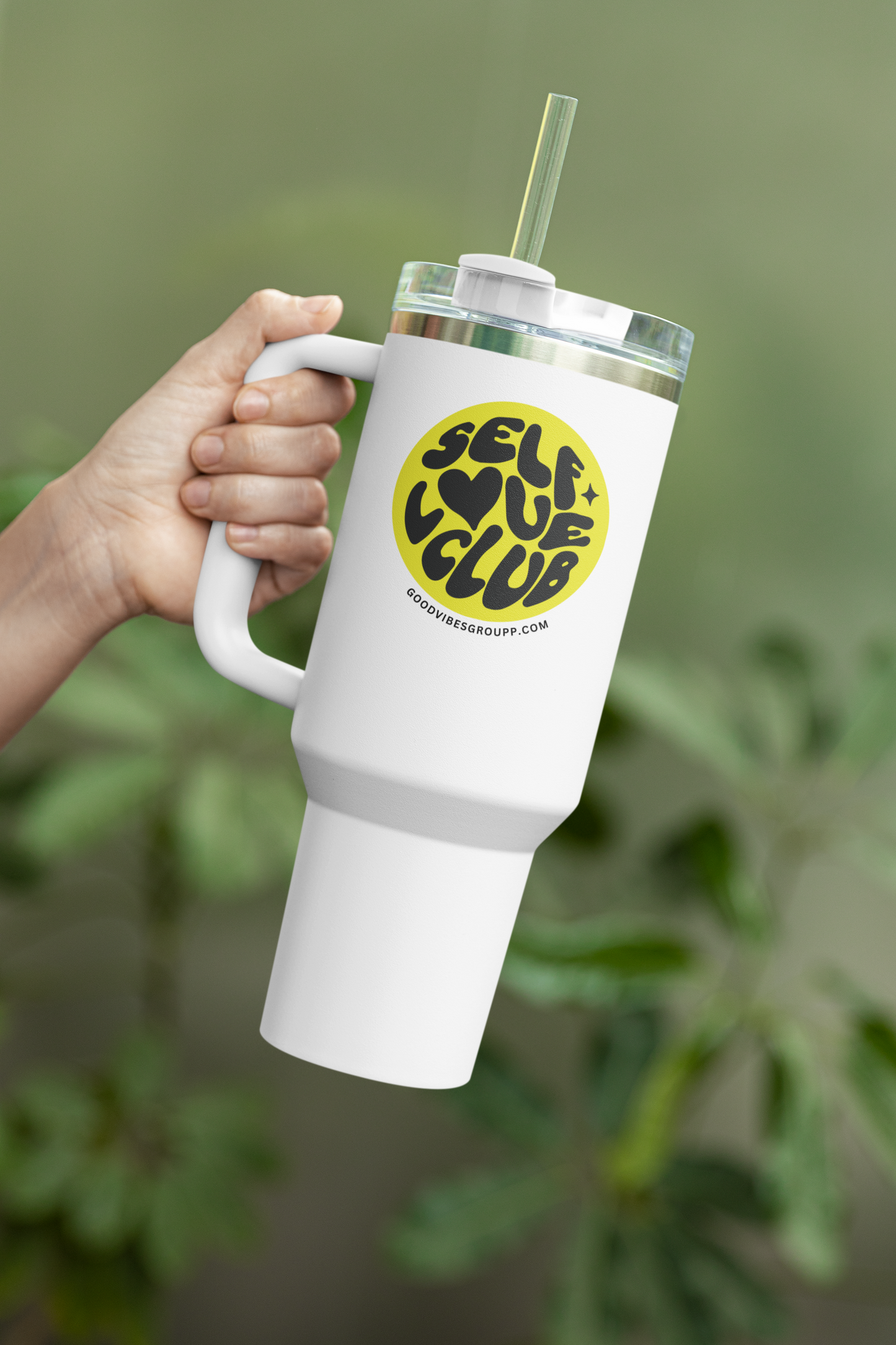 Self Love Club Stainless Steel Travel Mug, 40oz with Handle